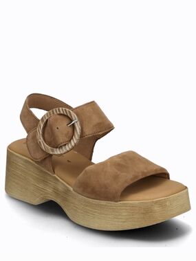 GABOR Brown Suede Leather Chunky Platform Open Toe Sandal Boho US Size 10 UK 7.5